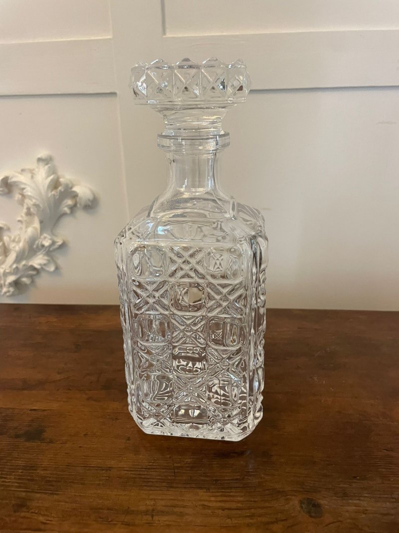Antique Edwardian Quality Cut Glass Decanter - Image 7